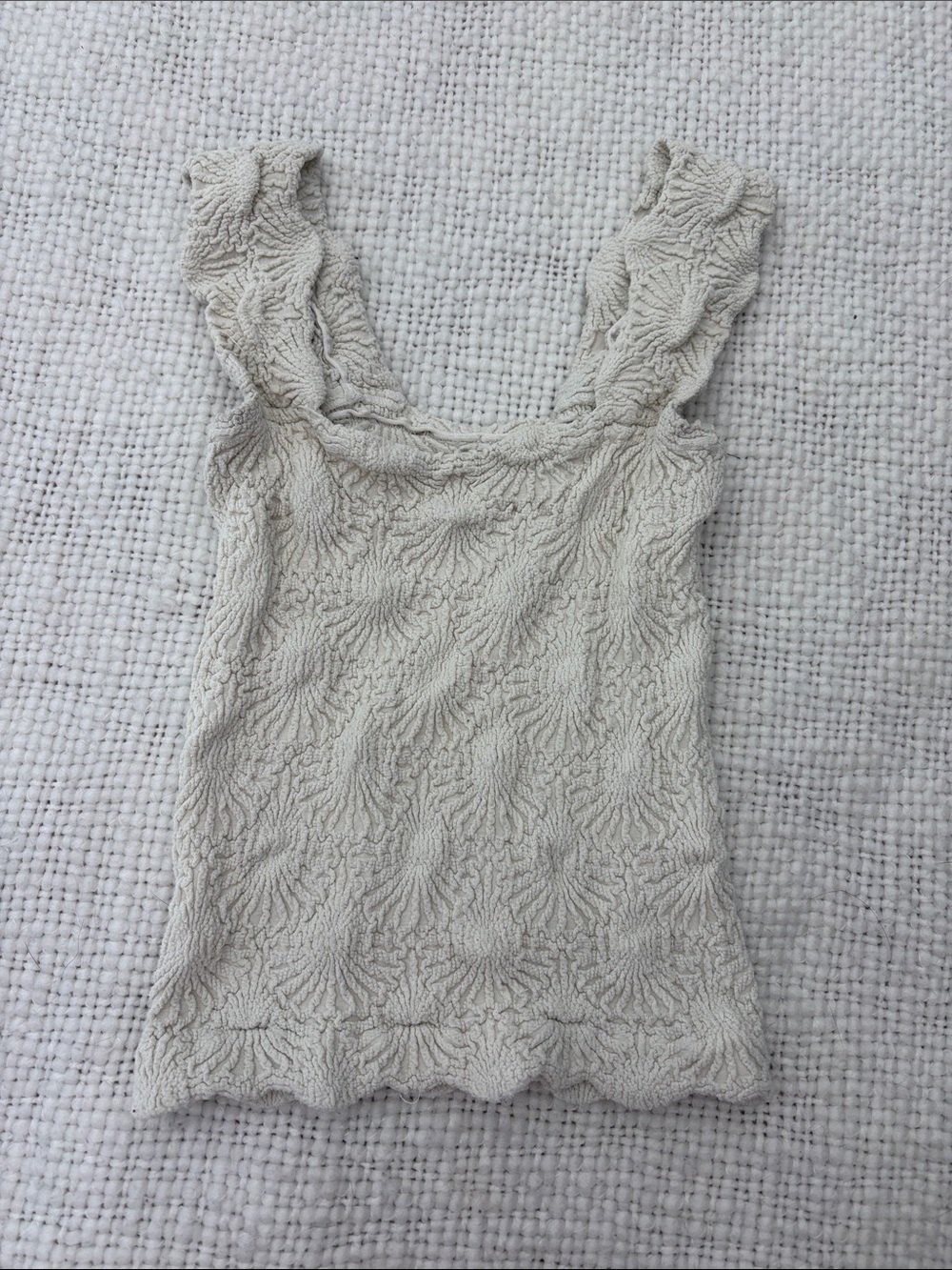 Free People cream flower tank top